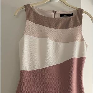 Beige and mauve pink pencil dress